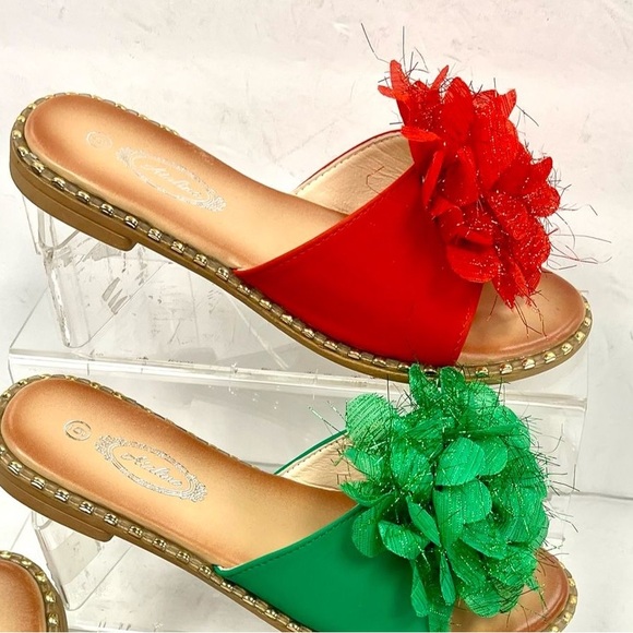 Italina Pink Single Strap Silver AB Rhinestone Butterfly Studded Flatform Sandal - Picture 7 of 7